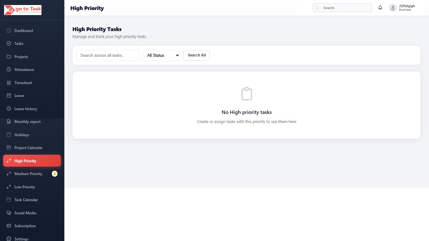 GoToTask priority-based task and project tracking board
